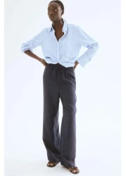 H&M بنطلون من مزيج الكتان