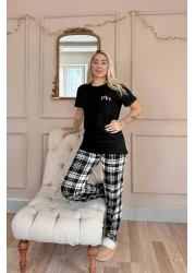 Pijamaevi Black Mrs Short Sleeve Lover Family Pajamas - Women's Team