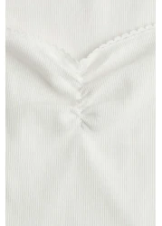 H&M Ribbed sweetheart-neck top
