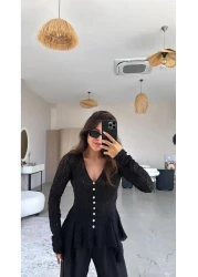 Buket Teke Black Premium Lace Blouse