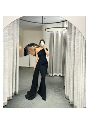 Secret Passion Lingerie فستان طويل أنيق من القماش المرن بكتف واحد وذيل جانبي ومفصل على شكل سمكة 582108 684