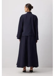 Touche Prive Flower Detail Modal Jacket Skirt Set