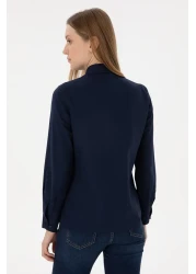 U.S. Polo Assn. Women's Navy Blue Long Sleeve Basic Shirt 50297002-Vr033