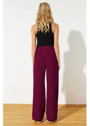  Collection Burgundy Wide Leg/Wide Leg Woven Fabric Trousers Twoaw22Pl0066
