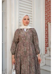 LOCCO Women's Ethnic Pattern Dress Green