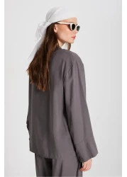 minaaise Women's Anthracite 100% Modal Bottom/Top Shirt and Pants Set 29137