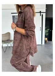 QİMYA BUTİK Exotic Asortic Women's Tie-Dye Patterned Premium Design Tunic Trousers Double Set