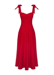  Collection Red A-Line Strap Lacing Graduation Night Stylish Dress Tprss24El00251