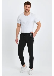 wamoss Men's Black Double Leg Jogger Pants Jd11