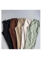 stilistas Light and Comfortable Linen Baggy Trousers - Burgundy