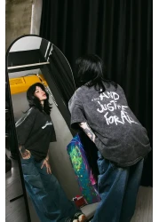 Sekizbiraltı Metallica and Justice for All Printed Oversize Unisex Washable Black Tshirt