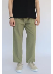 nobility jean بنطلون كتان صيفي للجنسين مع خصر مطاطي، مقاس مريح، بنطلون كتان قطني برباط رائع