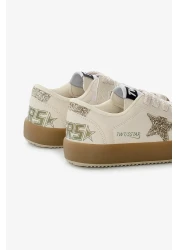 Tonny Black حذاء رياضي للأطفال من الجنسين بنعل حراري كريمي ومزين برباط وشريط فيلكرو