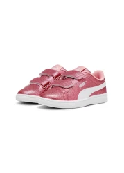 Puma Smash 3.0 Glitz Glam V Ps Girls' Sneakers Size 28-35 White-Pink