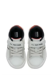 U.S. Polo Assn. Boy's White Sneakers - Jr 4Pr
