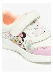 DİSNEY Minnie Mouse and Daisy Duck Print Sneakers with Hook and Loop Closure