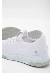 PowerSpeed حذاء رياضي مريح باللون الأبيض للجنسين من المطاط ذو أربطة