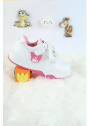 Moda Lime Unisex Children's Sports Shoes Kuromi Special Design Lace-Up and Velcro Sneakers