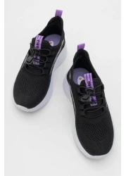 CCWAY AYAKKABI Knitwear Children's Sports Shoes 26-30 Black Lila