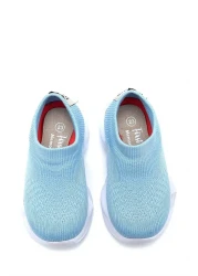 First Step حذاء رياضي تريكو للأطفال بنعل ميموري فوم خفيف للغاية أزرق-m-1002