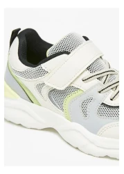 LBL by Shoexpress Boys' Textured Sneakers with Hook and Loop Closure