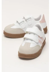 Liger Unisex Velcro Comfortable Lightweight Children's Sports Shoes White - Powder