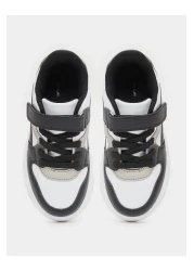 Styli Color Block Low Top Trainer Shoes with Velcro Closure