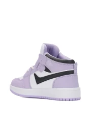Lambırlent Girls Boys Unisex Lace Up High Top Winter Lilac White Black Sports Basketball Shoes