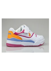 U.S. Polo Assn. حذاء رياضي فيلكرو بناتي، حذاء رياضي من الجلد باللون الأبيض