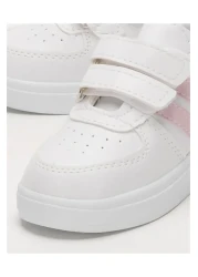 Liger حذاء رياضي مريح وخفيف الوزن للأطفال للجنسين باللون الأبيض - مسحوق