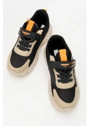 CCWAY AYAKKABI Velcro Tied Anorak Children's Sports Shoes 31-35 Beige Black