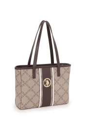 U.S. Polo Assn. حقيبة كتف نسائية باللون البني المنك موديل Us3118 - حصريًا عبر الإنترنت