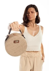 Madamra Wicker Women's Round Shoulder Bag