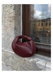 NİSSEA Women's Burgundy Mini Knotted Handbag