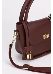 NOTHING Women's Hand Balona - Claret Red Charm Detailed Scarf Hanging Bag