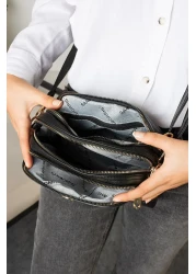 Sanmorris حقيبة كتف وحقيبة كروس نسائية بحزام متقاطع قابل للتعديل مكونة من 4 أقسام