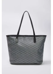  Shoes Dark Anthracite Puppy Geometric Pattern Women Maxi Tote Shoulder Handbag Takss25Oc00061