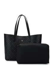 Tamer Tanca حقيبة كتف نسائية سوداء نباتية