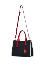 U.S. Polo Assn. حقيبة كتف نسائية باللون الأزرق الداكن والأحمر Us25252