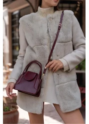 Madamra Claret Red Women's Covered Mini City Bag