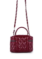 minebag حقيبة كروس نسائية من الجلد الصناعي باللون العنابي