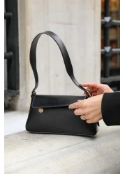 Madamra Black Women's Simple Design Covered Shoulder Bag