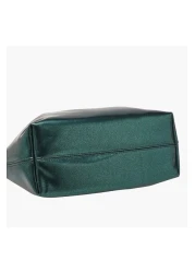 Flora Bella by Shoexpress حقيبة توت منقوش عليها شعار الشركة مع حزام قابل للفصل وإغلاق بزر كبس