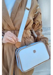 Just Polo Women's White Adjustable Long Strap Shoulder Bag