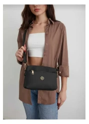 MAC&MOS Women's Black 3-Compartment Shoulder Bag