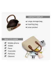 BOSTANTEN Trendy Beige Mini Crossbody – Vegan Leather, Detachable Strap, Stylish & Compact