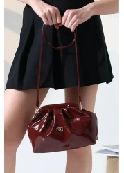 Moda Lime Women's Patent Leather Cross Strap Modern Hand and Shoulder Bag