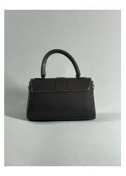 RumyaCollection حقيبة يد وكتف نسائية صغيرة بحزام متقاطع وإبزيم للإغلاق باللون البني