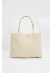 BE BLUE Ecru Braided Tote Bag