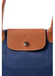 Mio Gusto حقيبة كتف نسائية قابلة للطي باللون الأزرق الداكن